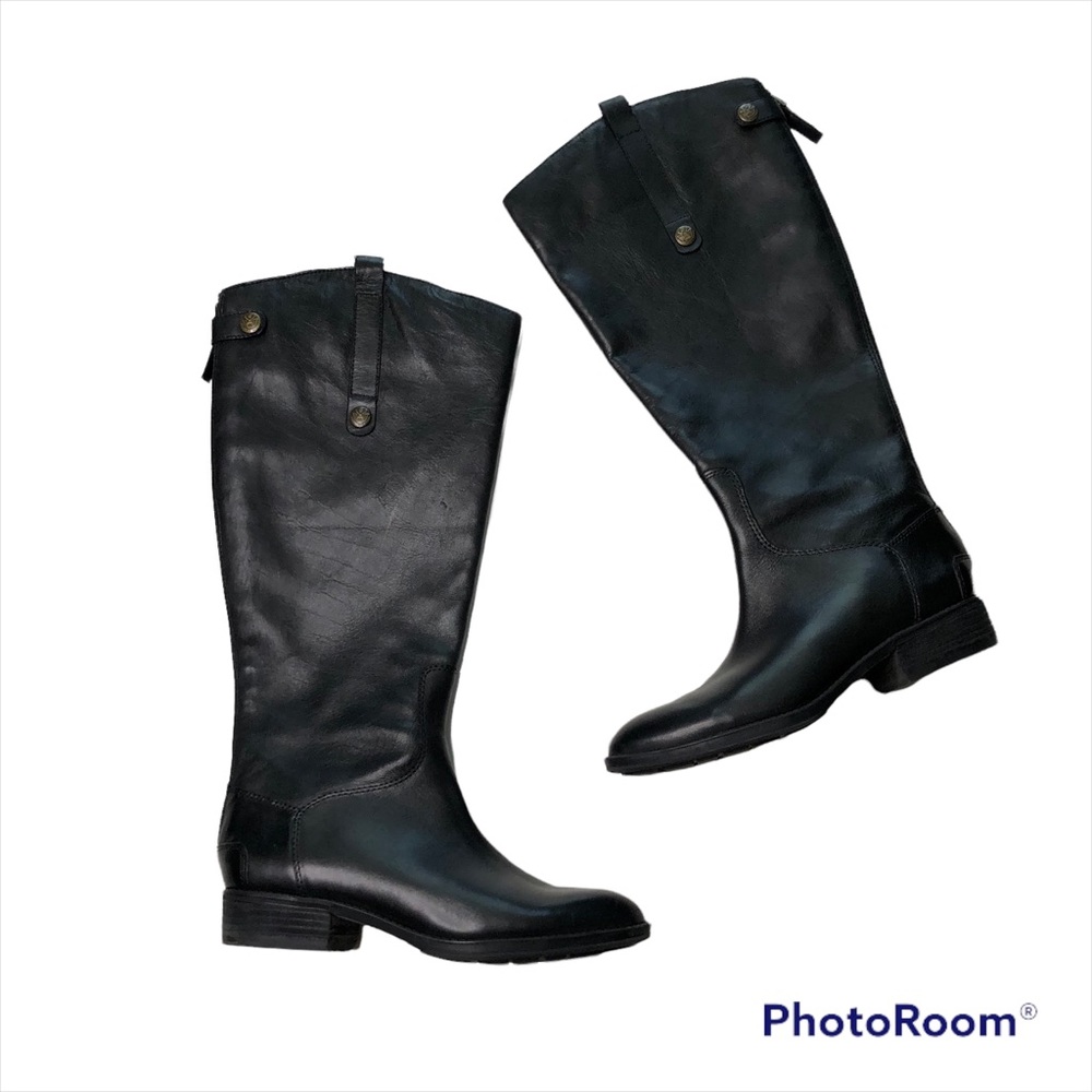 Sam Edelman Black Leather Penny Classic Equestrian Boots Sz 7